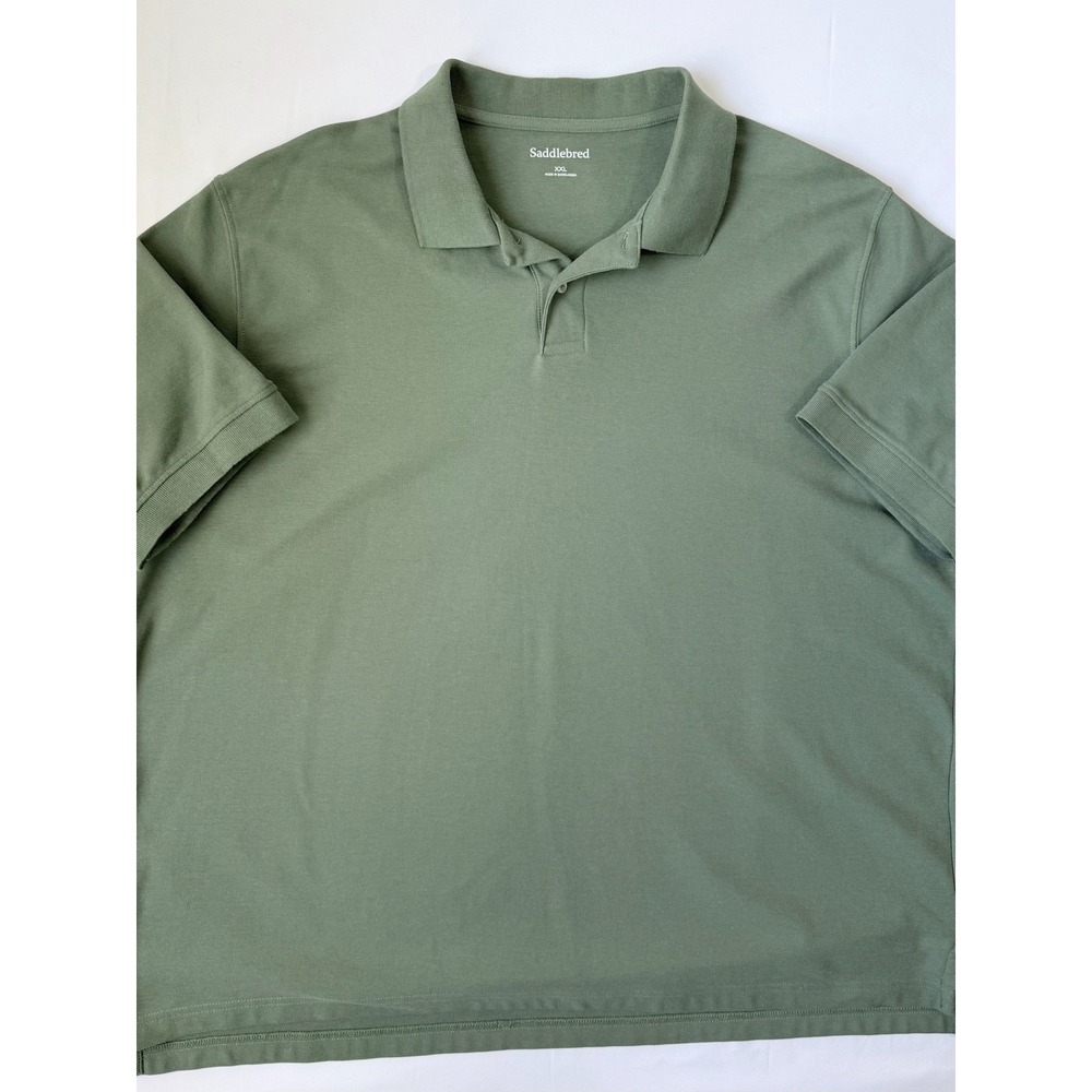 Saddlebred Men's XXL Olive Green Short Sleeve Polo Shirt 2XL Casual Golf